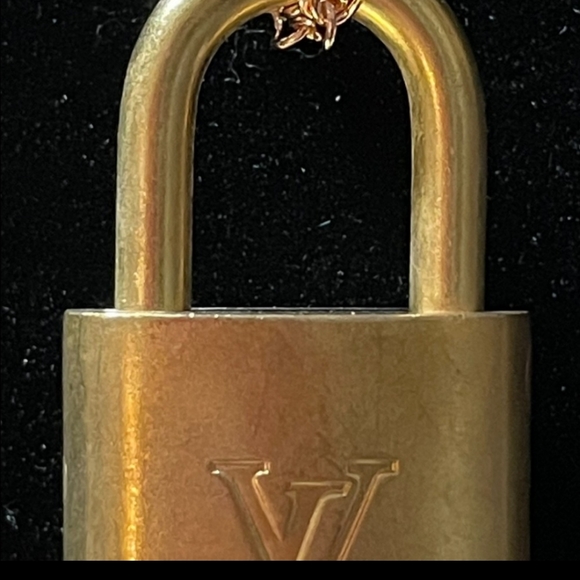 Louis Vuitton Brass Vintage Candena #344 Authentic Lock & Key Necklaces - Picture 2 of 4